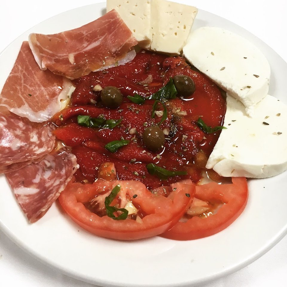 Roasted Peppers Fresh Mozzarella and Tomatoes